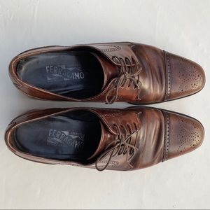 Salvatore Ferragamo Men’s Lace Up Toe Cap Shoes